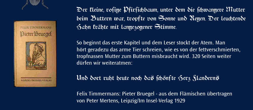 Felix Timmermans: Pieter Bruegel - Insel Verlag 1929 - An Kenner verkauf ich das sogar! mailto: lesen@helops-ferratus.com